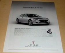 MASERATI QUATTROPORTE SPORTS GT CAR  ADVERTISEMENT-SIMPLY THE BEST OF THE BEST