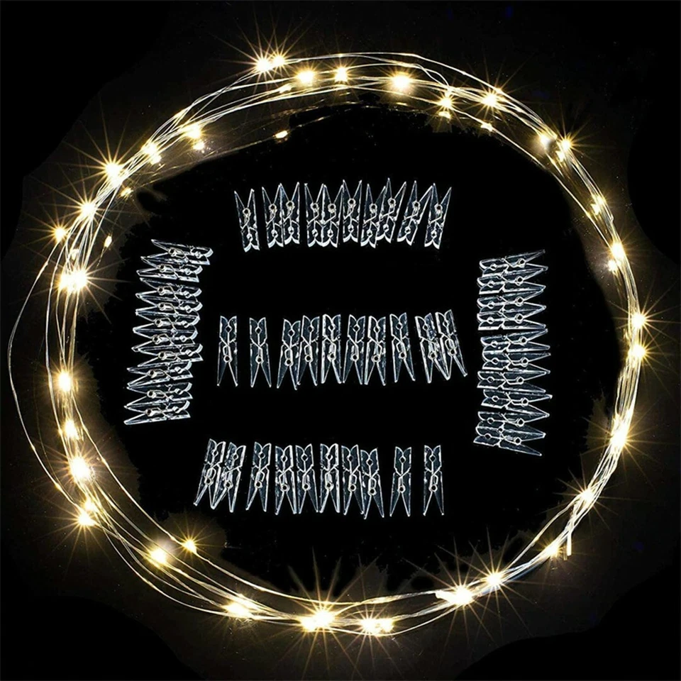 10 m 100 LEDs USB Powered Lamp String Twinkle Lights with Photo Clips Hanging - Image 3 of 4