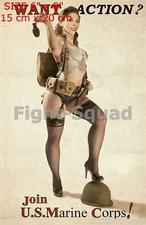 WW2 Picture Photo Girl Join the MARINES  2118 Size 6" x 8" (20 x 15 cm)