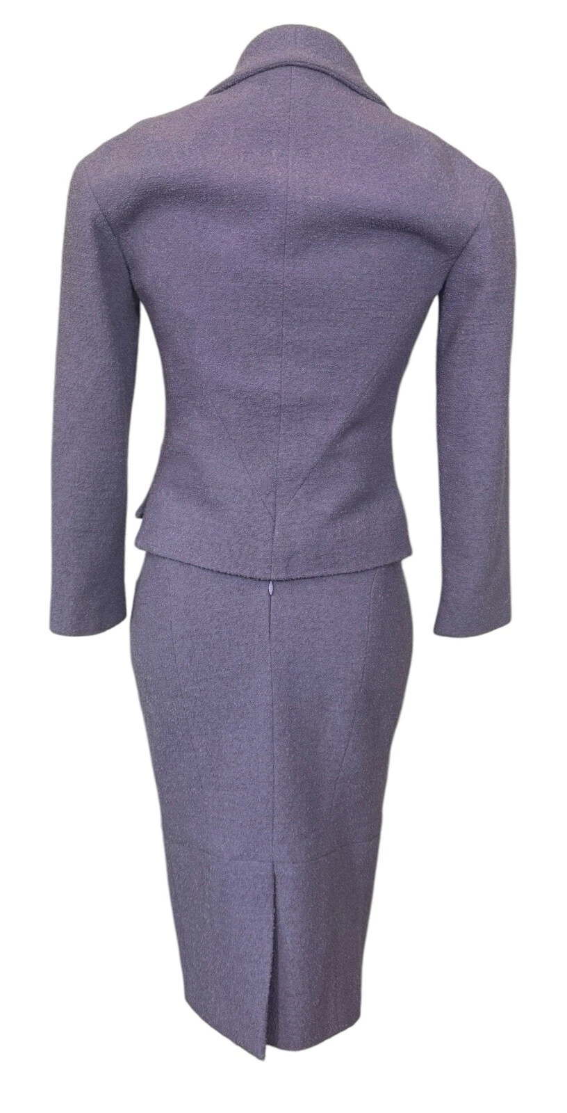 Giacca tuta CHANEL 12C strass bottoni gonna 36 4 gonna 34 2 viola donna