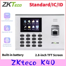 ZKTeco K40 TCP/IP 2.8" Screen SSR Fingerprint Time Attendance System In Battery