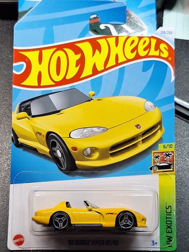 Scheda Internazionale 2024 Hot Wheels '92 Dodge Viper RT/10 Giallo 218/250 - Foto 2 di 2