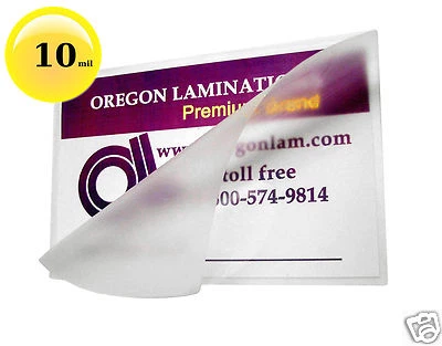 OREGON LAMINATIONS PREMIUM 500/pack Hot 10 Mil File Card Laminating Pouches 3-1/2 x 5-1/2 Clear 3.5 x 5.5