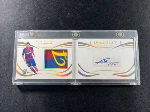 Lionel Messi 2019-20 Panini Immaculate Booklet Patch Auto /38 - NM to Mint