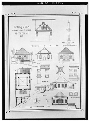 St Thomas Charlottenlalm Synagogue Drawing 1919 Architectural Plan Sketch