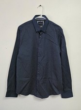Denim  Flower Ricky Singh Mens Button Down Shirt Sz. L Long Sleeve Navy Blue