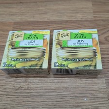 NEW! BALL WIDE MOUTH LIDS 2 BOXES (24 LIDS) Made In USA! (Lids Only)