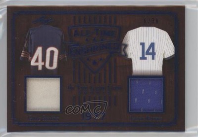 2019 Leaf ITG Used Sports Purple 6/15 Gale Sayers Ernie Banks #ATE-02 HOF 1i7