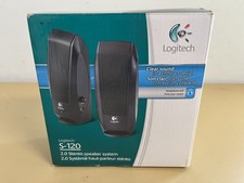 Logitech S120 2.0 Stereo Speakers Black 980-000309 for PC MAC, New Sealed