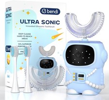 Bendi Kids U-Shaped Electric Toothbrush Ages 2-7   360  Mouthguard Design wit