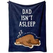Dad Birthday Gift Blue Flannel Throw Blanket From Daughter Son 50x60 Inch