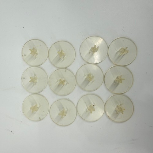 Vintage Kenner CPG Dolls 12pc Clear Figure Display Stands Round Peg Base Set
