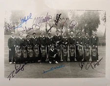 RARE VINTAGE 1993 RYDER CUP B/W TEAM PHOTO SIGNED BY 12 TEAM MEMBERS INC CAPTAIN