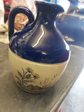 Vintage Saltglaze Lindisfarne Small Mead Jug,pheasant/shotgun In Nice Condition