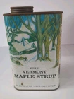 Vintage Pure Vermont Maple Syrup  Sweetener Advertising Metal Tin Can 34 Fl Oz