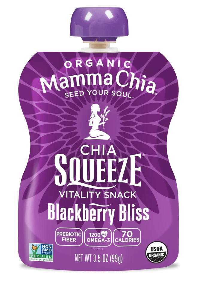 Mamma Chia Blackberry Bliss Organic Fruit Snack 3.5 Ounce Pack of 16 - Image 3 of 4