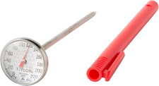 Instant Read Analog Meat Food Grill BBQ Cooking Kitchen Thermometer with Red Poc