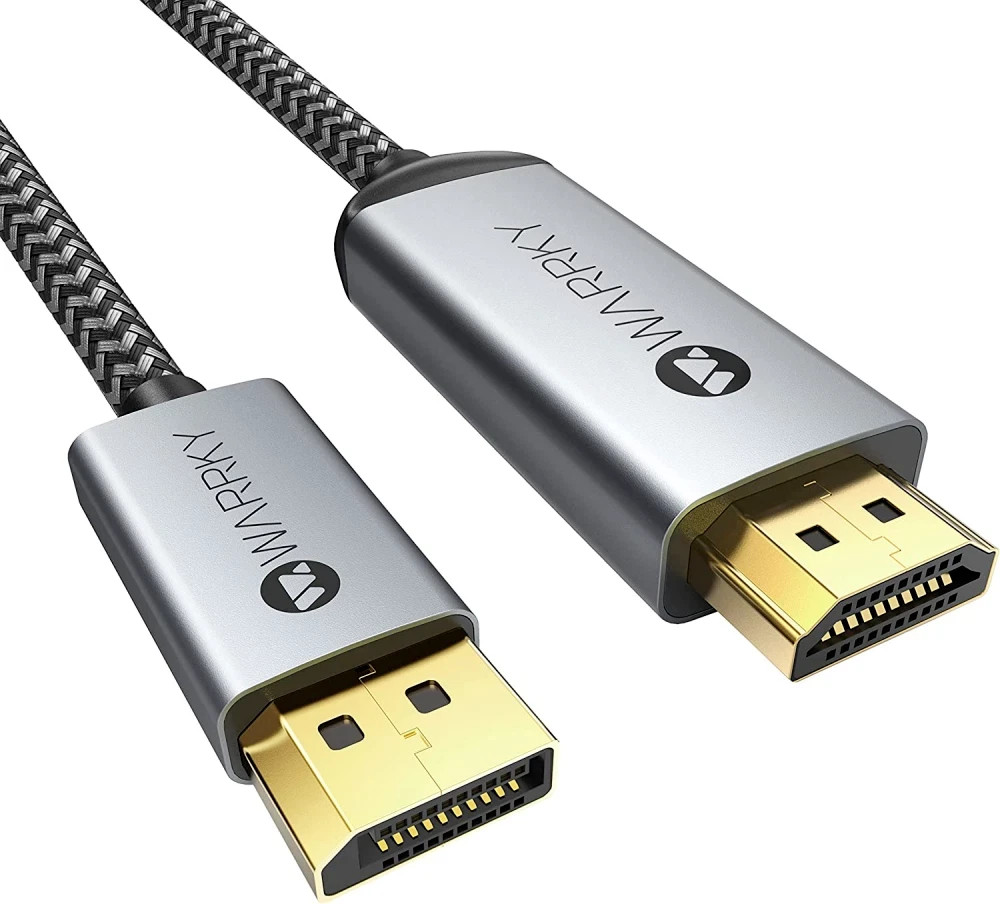 WARRKY 4K DISPLAYPORT to HDMI Cable, DP to HDMI 1.8m