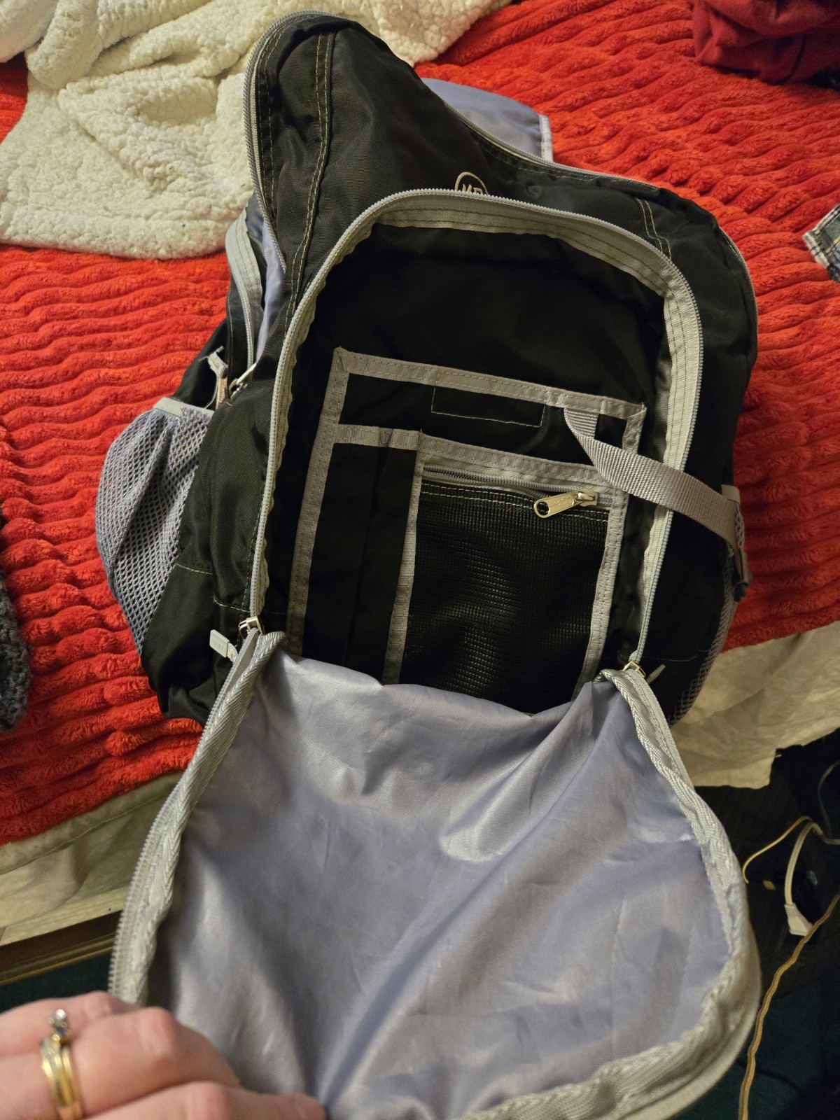 LL Bean Black Gray Backpack - image 2