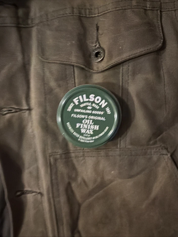 Chaqueta Cruiser Filson Tin Cloth Forrada Corta | Mediana | Bronceado Oscuro | Precio de venta sugerido por el fabricante $359 Cera Foto 3 de 4