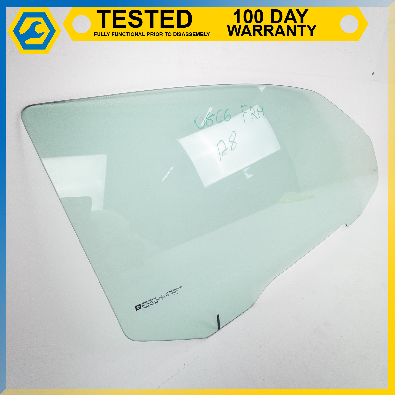 05-13 CHEVROLET CORVETTE C6 FRONT RIGHT PASSENGER SIDE DOOR WINDOW GLASS OEM