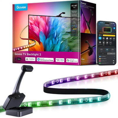 Govee TV Backlight 3 with Dual 4MP Lens, TV Lights Sync to 75-85 Inch Tvs | RGBW