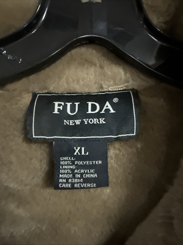 Fuda Coat Faux Fur Women's XL Coat Button up Front Pockets Fu Da New York - Picture 2 of 11