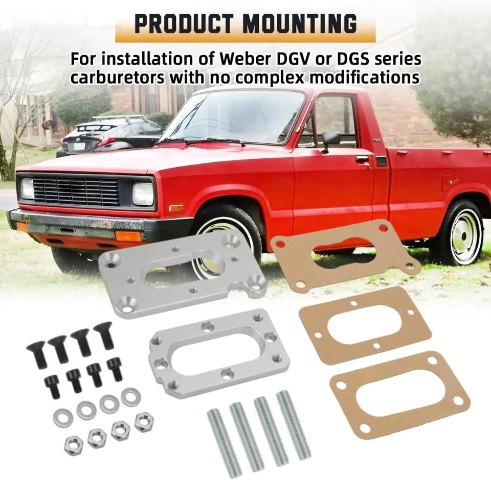 Carburetor Adapter Kit Plate Gasket For Mazda 11/84-93 B2000 & B2200 Mikuni Carb - Image 4 of 4