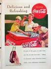 Original 1938 Vintage Print Ad: Delicious and Refreshing Ice-Cold Coca-Cola