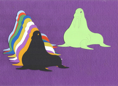 WALRUS zoo animal die cuts scrapbook cards