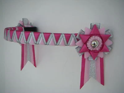 Rosa weiß & silber Eckstein Stirnband - maßgeschneiderter Samt zum Zeigen £22,99