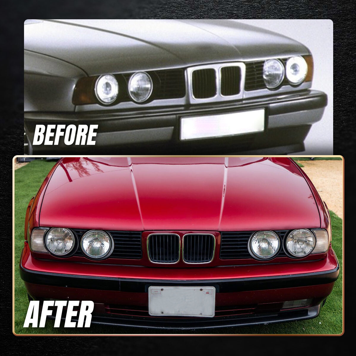 1 Pair Front Corner Lights Turn Signal For BMW 5-Series E34 1988