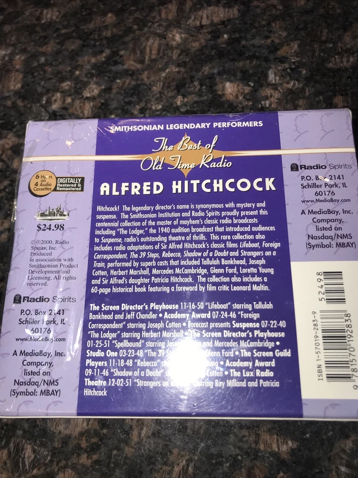 Alfred Hitchcock Smithsonian Legendary Performers Old Time Radio Cassette Set - Image 2 of 3