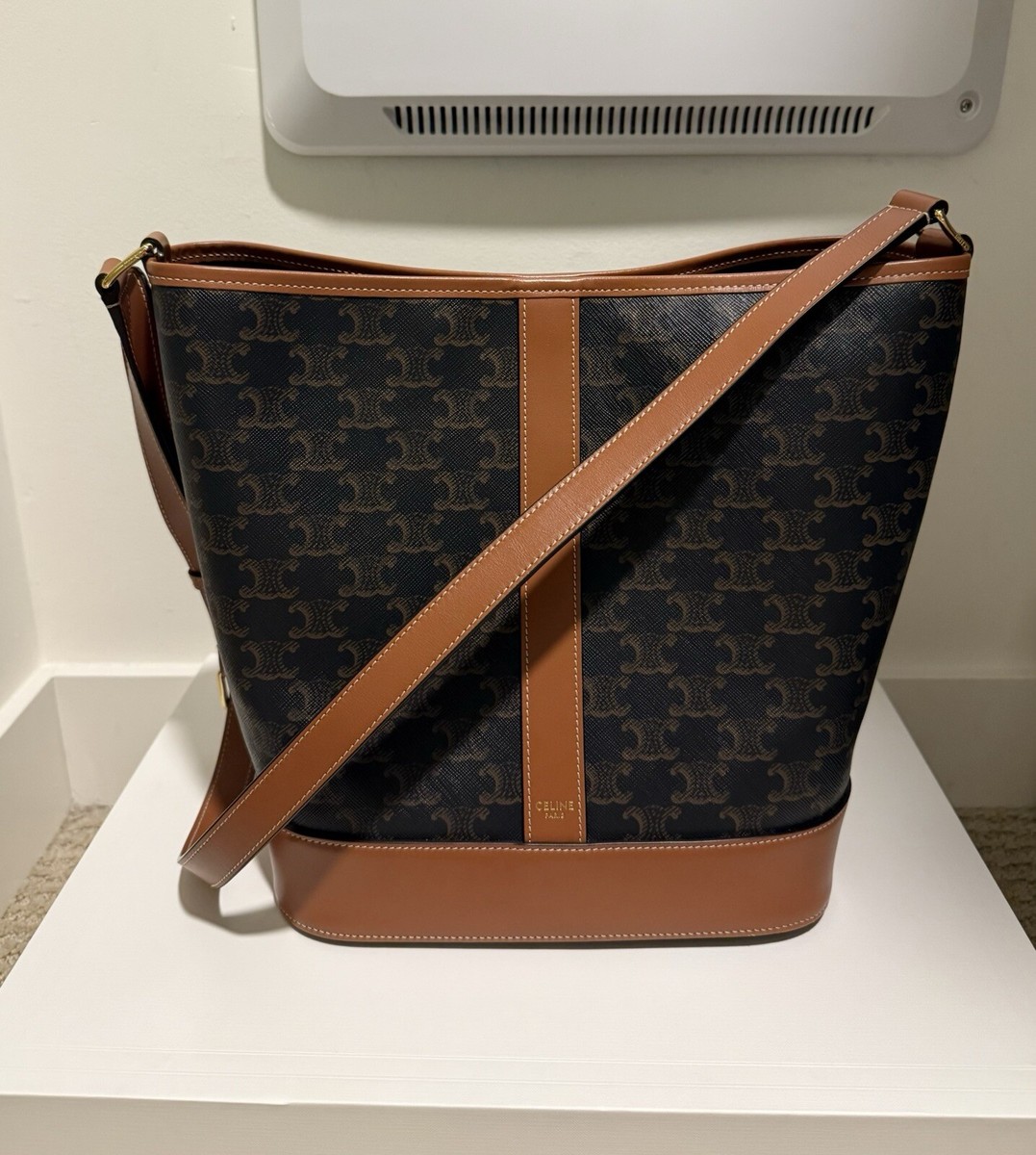 【CELINE】MEDIUM BUCKET BAG Authentic Celine triomphe bucket bag Medium | eBay