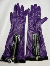 Coach womens gloves size 7 with zipper in purple new