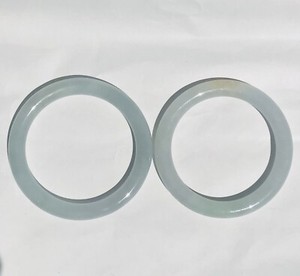 Chinese White Jade Pair Of Bracelets 