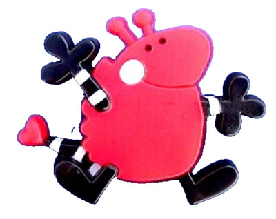 Hallmark PIN Valentines Vintage LOVE BUG HEART Red Monster Holiday Brooch