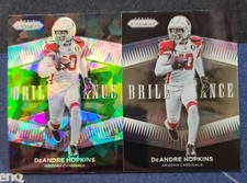 DeAndre Hopkins 2021 Panini Prizm Brilliance Green Cracked Ice Prizm plus base c