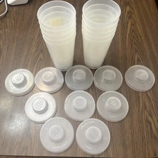 Lego Large Pick A Brick Cup & Lid PAB Storage Plastic Containers Lot of 10