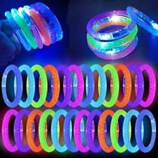 60 Pcs Glow In The Dark Bracelets, 6 Colors LED Bracelets Bulk Party Supplies...