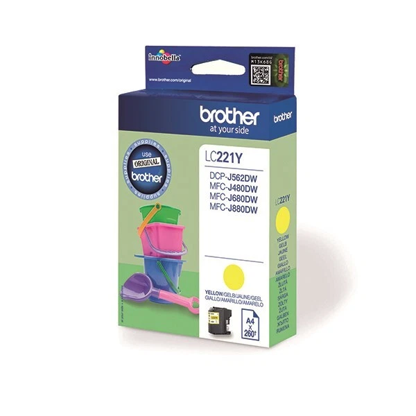 TONER & INKJET CARTRIDGES Brother LC221Y cartouche d'encre Jaune authentique (TVA incluse)