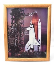 Vintage NASA Space Shuttle Discovery Framed Photo 18" x 22.5"