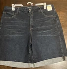 TERRA & SKY HIGH RISE FASHION SHORT DARK WASH  SIZE 22W