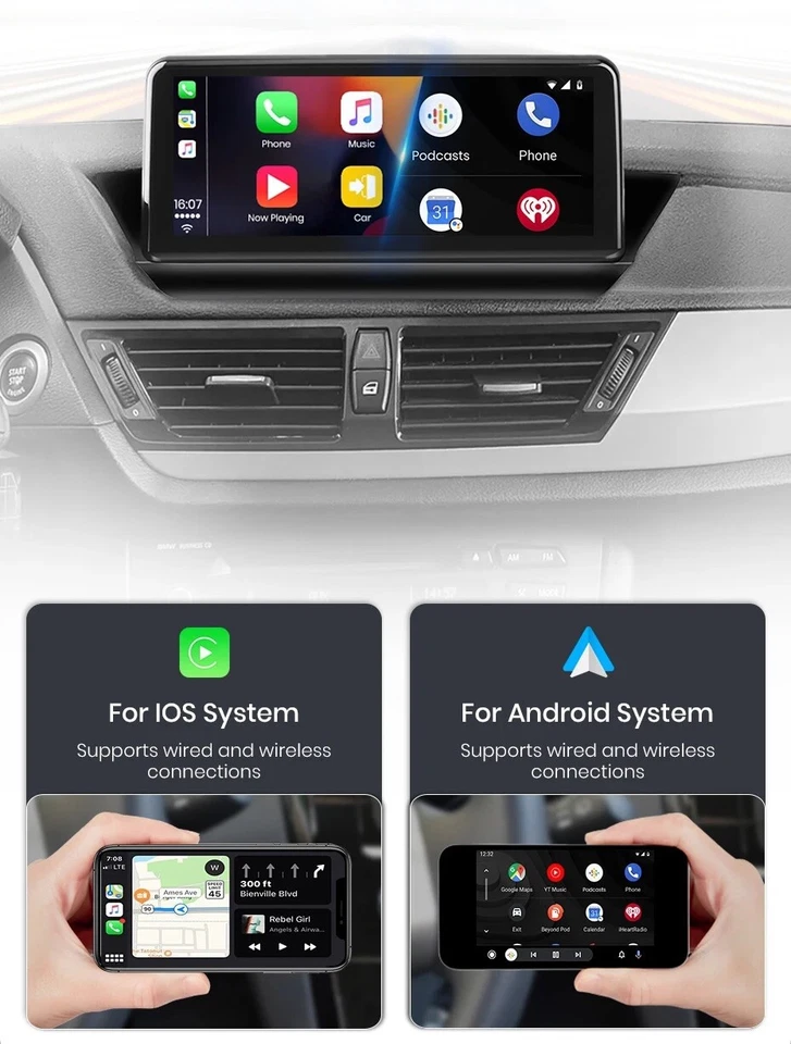 Autoradio BMW X1 e84 2009-2015 2G+32GB 4G+WIFI CarPlay-AndroidAuto Wireless - Immagine 4 di 4