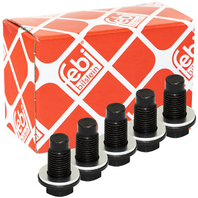 Ölablassschraube FEBI 172445 M12 x 1,25 mit Dichtring Set 5 Stück für Toyota 1.0