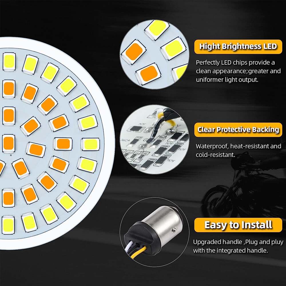 2 1157 Front & 1156 Rear LED Bullet Turn Signal Lights + Smoke Lens For Harley 2 1157 Front & 1156 Rear LED Bullet Turn Signal Lights + Smoke Lens For Harley