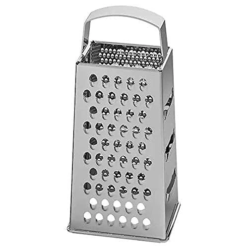 Steel Grater and Slicer with 4 Sides for Cheese, Vegetables (Silver) 5 in 1