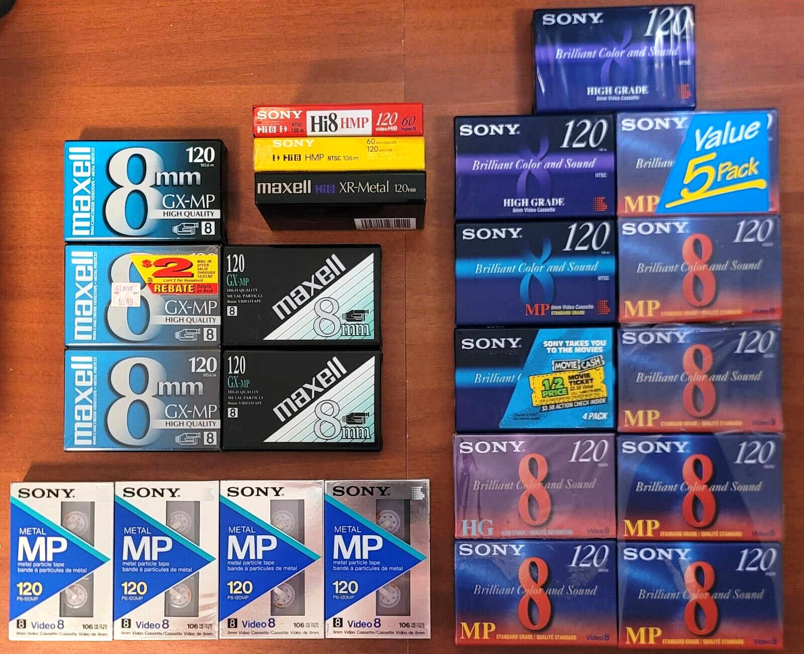 Lot of 23 Mixed 8mm Hi8 Digital8 Camcorder Tapes 120 Min Each-image