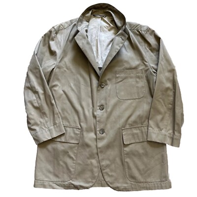 Faconnable Classic Blazer Women's Size Large Cotton Beige Made In Poland  Jacket