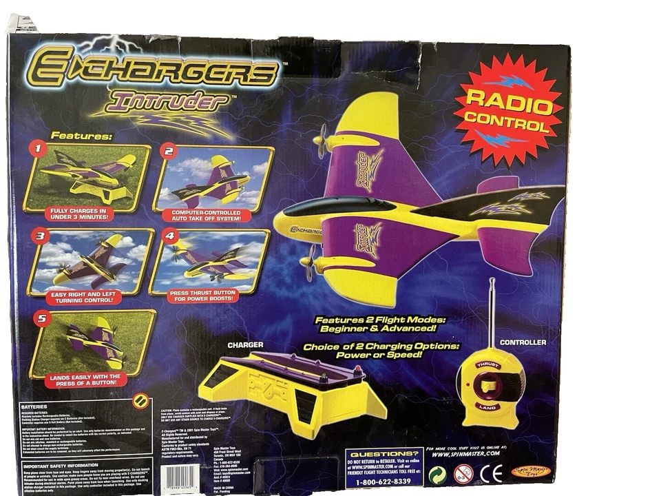 E-Chargers Intruder Radio Remote Control Plane, Controller & Dock-For Parts only - Image 3 of 4